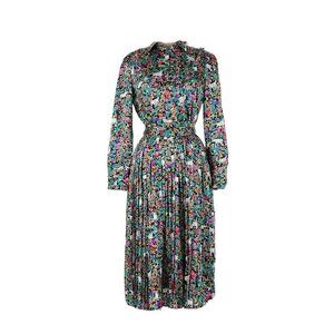 NWT J.Crew Pleated Midi in Navy True Teal Grazing Goats Shirt Dress 6. Limited.